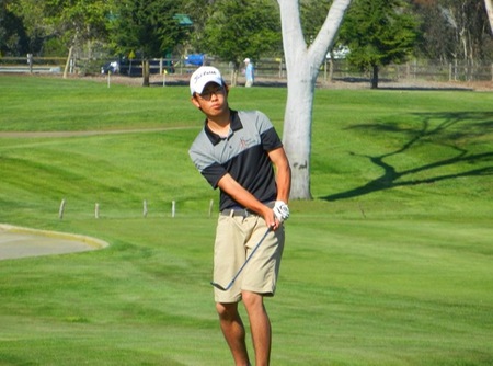 Kotaro Noda, a freshman from Japan, shot 80 and 75 in the So Cal Regional. He tied for 8th in the second round with a season-low 75. (Photo by Dave Loveton / SBCC Sports Information)