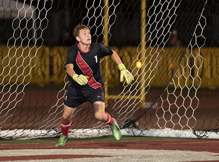 Sophomore goalie Shane Pitcock and the Vaquero defense registered their second straight shutout and seventh of the season. (Photo by Ken Sciallo / Sevilla Photography)