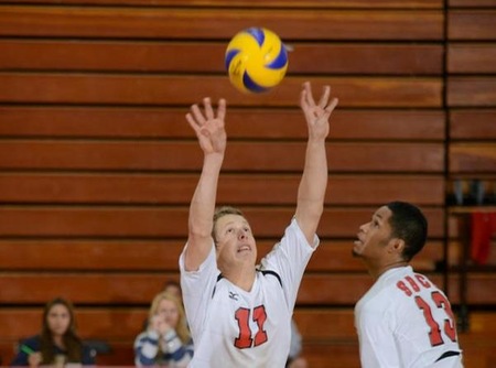 Drew Hogan had 37 assists, 11 digs and four blocks on Friday night. (Photo by Ken Sciallo / Sevilla Photography)